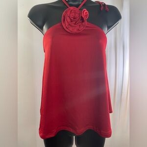 NWT Thirty Thirty LA|| Red Rose Halter Top. Size XS
